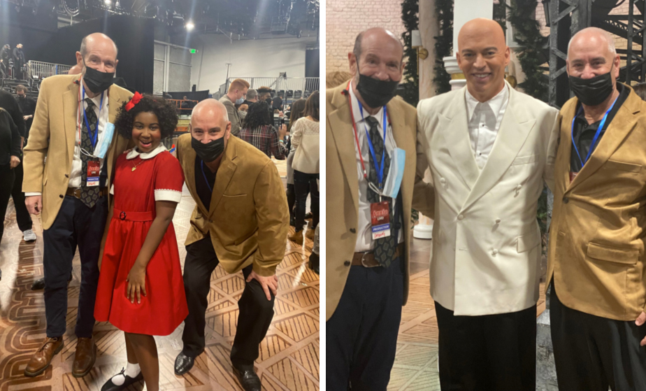 Ronnie Dragoon & Todd Silverstein pose with cast members of ''Annie Live''