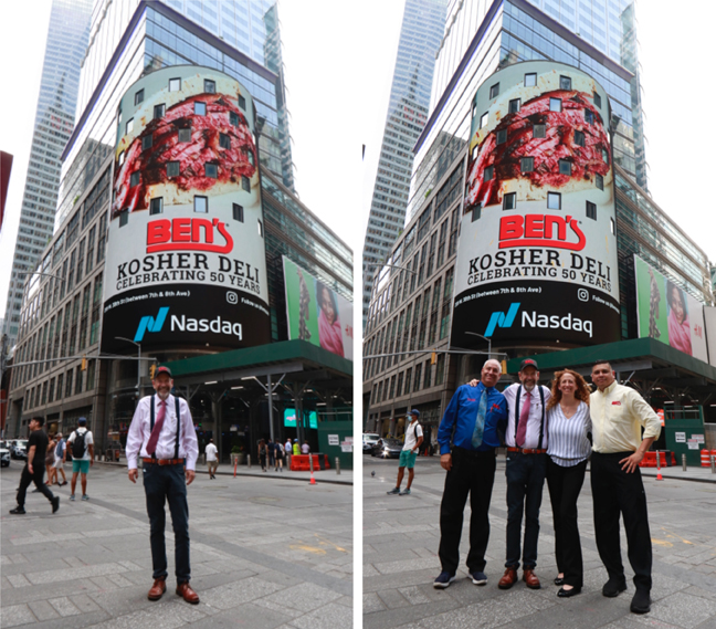 Ronnie and the Ben's Team celebrating Ben's 50th year in Times Square