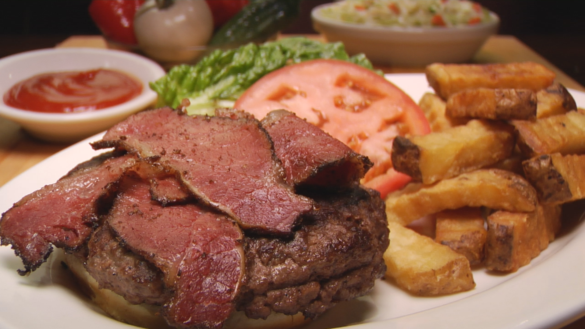 Ben's Pastrami Burger with Hand-Cut Fries